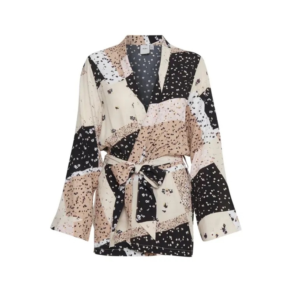 Ichi Daphne Kimono Floral Patchwork Print